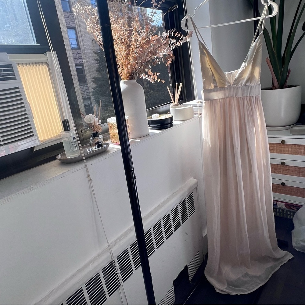 Long beautiful cream colored dress